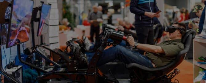 Teams ervaren VR-race simulator op locatie voor bedrijfsuitjes. Ideaal voor teambuilding en spannende VR-belevingen.
